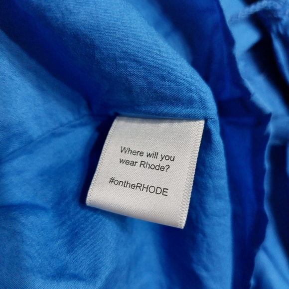 Rhode Resort Nala Scarlet Blue Short Sun Dress Size L vacation beach - Picture 13 of 16